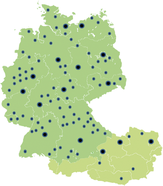 Deutschland Karte mit Standortmarkierungen